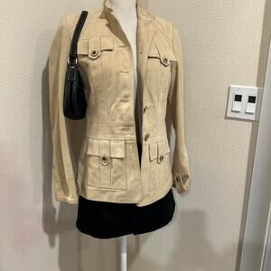 Vakko tan goat suede jacket. Size 2